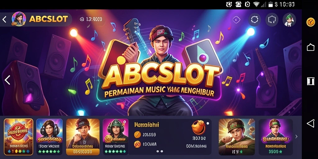 Screenshot gameplay ABCSLOT menampilkan keseruan bermain musik.