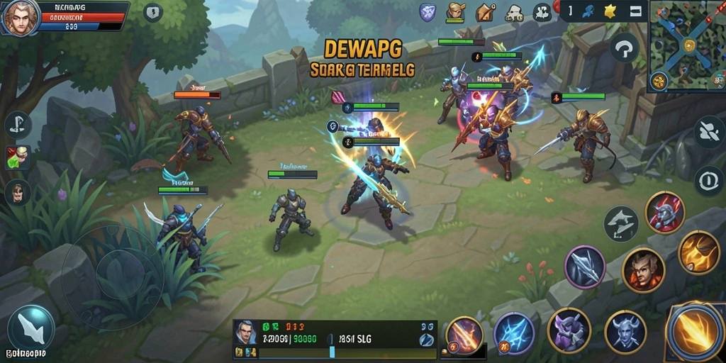 Tangkap layar gameplay DEWAPG dengan fitur strategi yang mendebarkan.