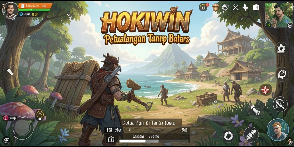 Tampilan gameplay HOKIWIN dalam dunia Open World yang luas.