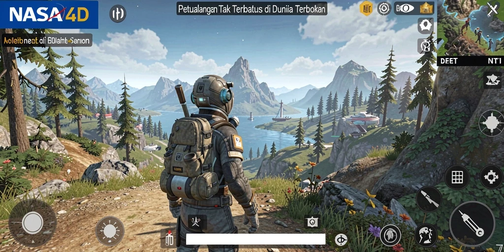 Tangkapan layar gameplay dari dunia terbuka yang menakjubkan.