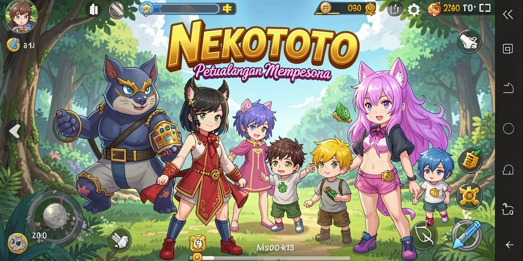 Tampilan menarik dari gameplay <strong>NEKOTOTO</strong> yang penuh warna.