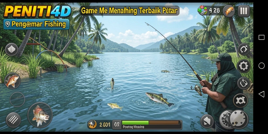 Tampilan gameplay PENITI4D yang memukau saat memancing.