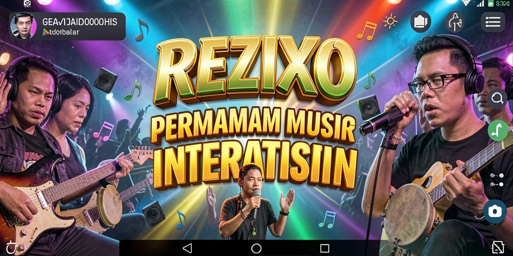Tampilan gameplay seru pada REZIXO dengan beragam musik.